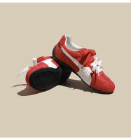 Cuero Ankola rojo casual zapatos de entrenamiento moral Forrest Gump zapatos nuevo retro cordones color coincidencia de cuero casual zapatos de mujer - details 23