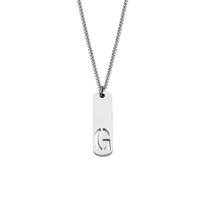 Colgante de 26 letras de A-Z para hombre, collar con iniciales de acero de titanio, estilo Ins, joyería de moda, cadena para suéter - 1