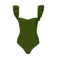 Conjunto de traje de baño con falda para la playa, traje de baño sexy con estampado de gasa para mujer, cubierta del vientre y espalda descubierta, una pieza, novedad de 2025 - details 1