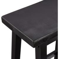 maciza, taburete de bar corto, silla de comedor, fácil montaje, moderno, 61 cm de alto, Negro - details 2