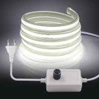 Tira de luces LED COB regulable para decoración exterior, cinta Flexible de luz FOB, resistente al agua, 220V, 360Leds/M RA 90, alto brillo, 3000K, 4000K, 6000K - details 2