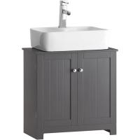 Mueble de Baño Auxiliar Armario con Puertas y Balda Ajustable Mueble de Baño de MDF Blanco - details 8