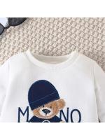 Conjunto de Ropa para Bebé de 3 a 24 Meses Camiseta de Manga Larga con Estampado de Osito de Dibujos Animados Pantalones Azules Marinos Juego de Ropa Infantil - details 3