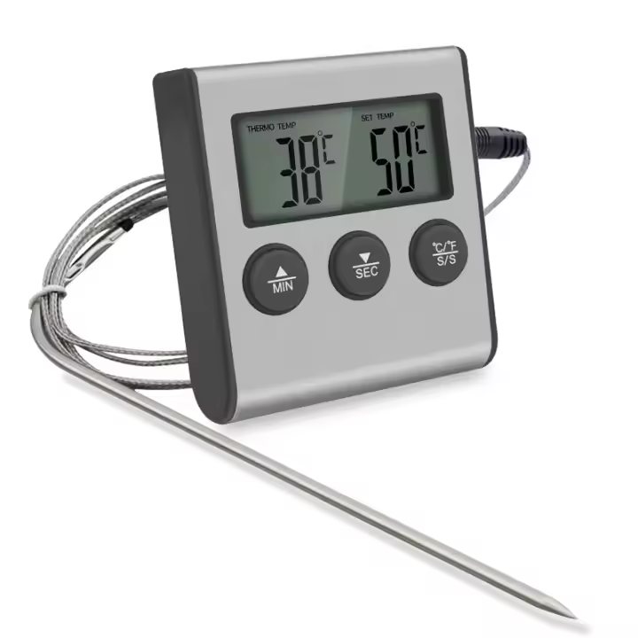 Digital remoto inalámbrico comida cocina horno termómetro sonda para barbacoa parrilla horno carne temporizador ajuste de temperatura manual - 1