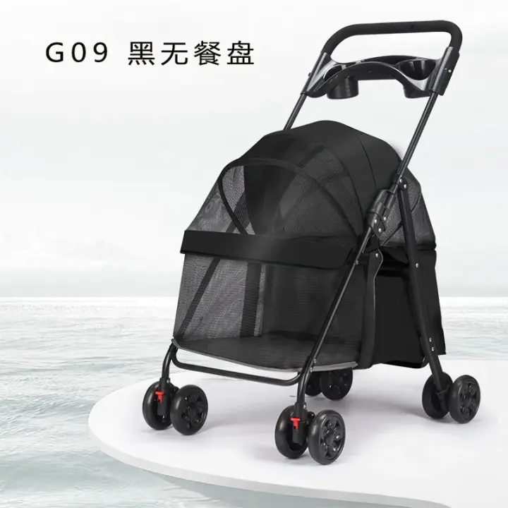 Carrito para mascotas, carrito para perros pequeños y gatos, carrito de peluche ligero y plegable al salir - 1