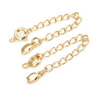 Cadenas de latón de Color dorado de 18K con extremo de gota, cadenas extensibles con cierres redondos de resorte, suministros de joyería Diy de alta calidad para mujer - details 21