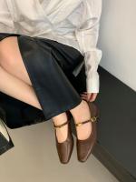 Tacón grueso negro Mary Jane zapatos zapatos de las mujeres nuevo simple y versátil boca ligera correa de metal de una palabra zapatos individuales - details 17