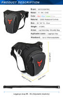 Bolsa de Motocicleta MOTOCENTRIC de Gran Capacidad Resistente al Agua, Transpirable, Resistente al Desgaste, Reflectante, Sin Pilling, Bolsa Oculta en Panel - details 1