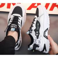 Zapatos masculinos nuevos zapatos deportivos con superficie de malla transpirable zapatos de moda para correr con suela gruesa para hombres blancos - details 17