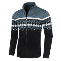 Chaqueta de jacquard fina e informal con cuello levantado de terciopelo para hombre, suéter de punto, nuevo estilo - details 5