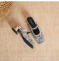 Zapatos Mary Jane de tacón medio con correa de una palabra de plata francesa - details 20