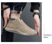 Botas cortas para hombre con aislamiento de felpa, zapatos informales, botas de nieve antideslizantes de suela gruesa, zapatos de algodón para invierno al aire libre, botines para hombre - details 18