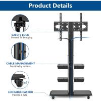 Soporte TV con Ruedas para Televisores de 26 32 40 42 43 47 49 50 55 65 Pulgadas, Soporte Suelo Pie con 3 Baldas, Placa Giratoria y Altura Ajustable MAX VESA 400x400mm - details 1