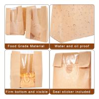 Bolsas de papel para almacenamiento de pan con ventana transparente, pegatinas de sellado para galletas, dulces y golosinas, 100 paquetes - details 3
