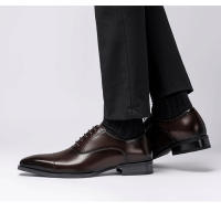 Zapatos de boda de cuero para hombres, Cabeza cuadrada de tres articulaciones, Zapatos de cuero para hombres - details 12