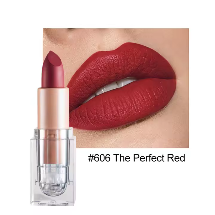 Labial Mate de Polvo de Frijol Nude 12 Colores, Descoloration No Fácil, Small Cube de Hielo, Herramienta de Cuidado de la Piel Facial - 1