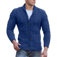 Cárdigan de punto jacquard para hombre Abrigo con cuello en capas para otoño e invierno - details 1