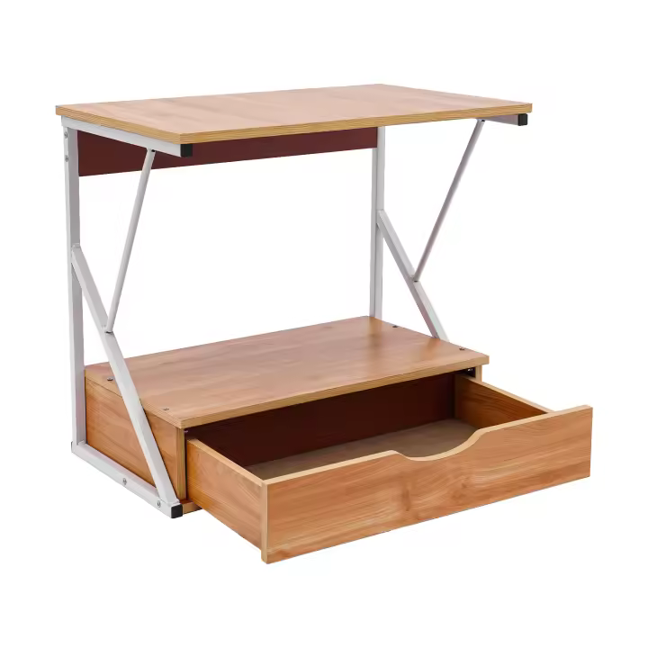 Estante para microondas de 54 x 35 x 50 cm, estante para microondas de 2 niveles con cajones y cubiertas protectoras, estante de cocina de pie para cocina y almacenamiento, hasta 10 kg - 1