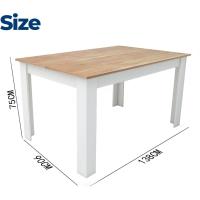 Comedor, Modelo Denver, para salón, Cocina, Acabado Blanco y Cambria, Dimensiones 138 (Largo) x 90 (Ancho) x 75 (Alto) (Blanco/Madera) - details 2