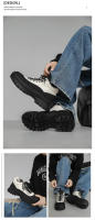 Nuevos zapatos de senderismo para senderismo de caña baja para ocio al aire libre,zapatos de hombre de suela gruesa que aumentan - details 6