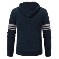 Chaqueta de suéter para hombre con forro de punto, cárdigan con capucha de otoño e invierno, chaqueta de suéter informal, ropa para hombre - details 20