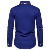 Nueva llegada de los hombres a cuadros bloque de Color camisa de manga larga otoño Casual Patchwork camisas hombre oficina diaria trabajo Social Top camisas - details 20