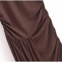 Vestido de noche largo elegante OUWU Fashion Mesh Patchwork Midi con mangas onduladas - details 5
