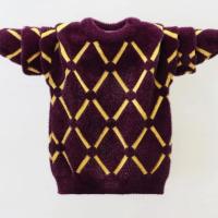Suéter de otoño e invierno para niños de 1 a 10 años, camisas de cuello alto tejidas con piel de visón, Jersey grueso, ropa para niños - details 2