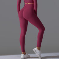 Hamidou-Pantalones deportivos de Yoga para mujer, mallas de cintura alta y caderas ajustadas, glúteos de melocotón, pantalones de Yoga desnudos de cintura alta - details 23