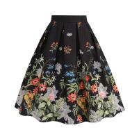 Falda con estampado de flores de moda para mujer, falda delgada con cintura plisada - details 1