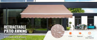 SucceBuy Toldo retráctil manual, parasol para exteriores, poliéster resistente al agua, toldo para puerta y ventana de patio con manivela para patio trasero y balcón - details 0