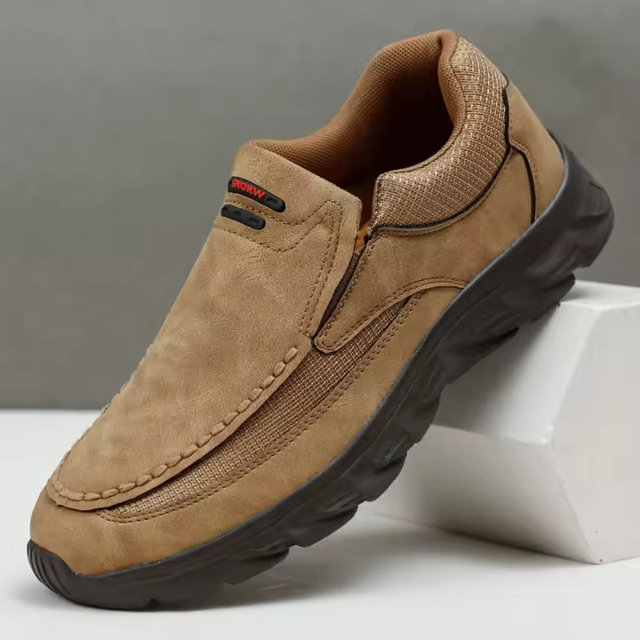 Zapatos informales de cuero para hombre, mocasines transpirables, zapatillas de deporte para hombre, calzado plano de cuero cómodo, zapatillas de deporte para hombre 2024 - 1