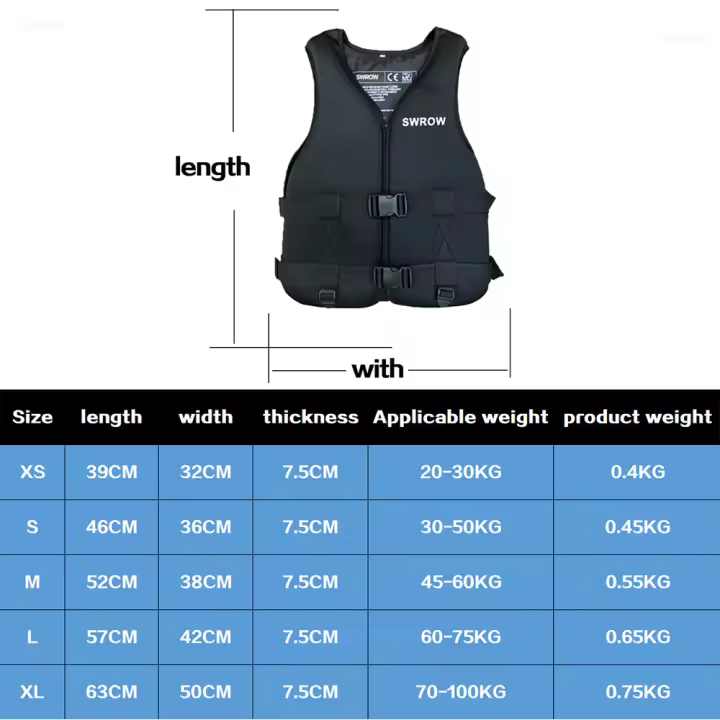 Chaleco Salvavida para adultos, Salvavida para kayak, Surf, Jet ski, lanchas, Balsa de Rescate, Barco, Wakeboard, pesca, Nación, Rescate a la deriva - 1