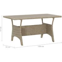 Mesa de Jardín Patio Terraza Balcón Salón Sala de Estar Muebles Mobiliario Soporte Exterior Cocina Ratán Sintético Negro 120x70x66 cm - details 7