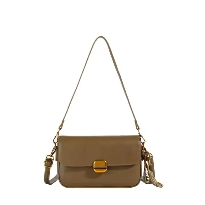 Bolso cuadrado pequeño Horizontal de cuero Pu para mujer, bandolera a la moda, multifuncional, adecuado para uso diario - 1