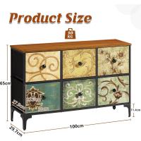 Cómoda, Cómoda para Dormitorio, Unidad de Almacenamiento, Armario con 12 cajones de Tela, Muebles de Dormitorio, cómoda para Cocina, Oficina, Pasillo, Estilo rústico - details 8