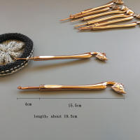 Agujas de Crochet para Bricolaje Set de 8 Agujas de Costura para Artesanías con Yarn Herramienta de Costura DIY Color Oro Rosa Material Alumina + Plástico Hechas en China - details 1