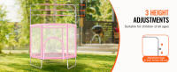 SucceBuy Trampolín para niños de 55 pulgadas, mini trampolín para niños pequeños de 4,6 pies para interiores y exteriores con red de seguridad y aro de baloncesto - details 1