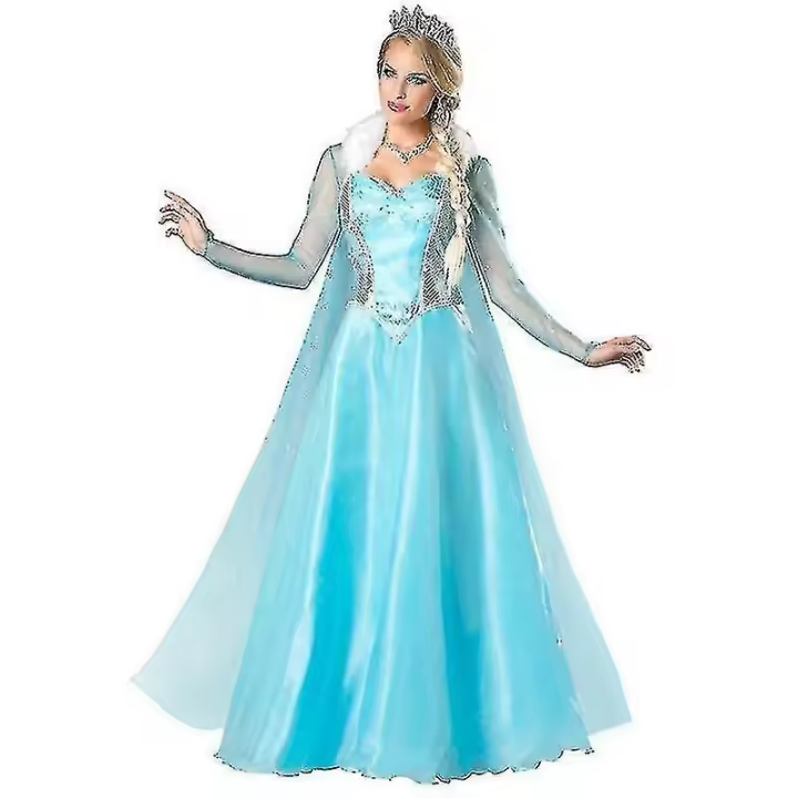 Disfraz de princesa Elsa de Frozen para mujer adulta, disfraz de Navidad, disfraz de fantasía - 1
