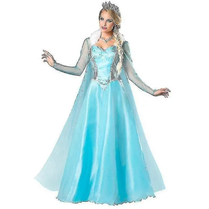 Disfraz de princesa Elsa de Frozen para mujer adulta, disfraz de Navidad, disfraz de fantasía - 1