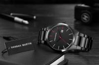 Premium lujo 2018 cuarzo creativo Vogue rojo y negro banda de acero inoxidable hombres de negocios relojes de primeras marcas De Luxo impermeable Dropshipping - details 7