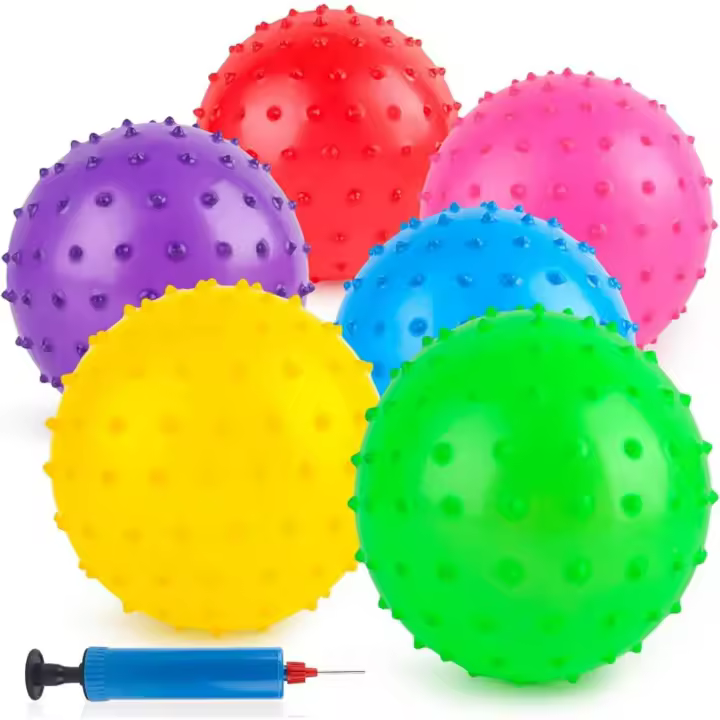 Bolas de rebote con bomba, bolas sensoriales de 7 pulgadas, bolas de masaje - 1