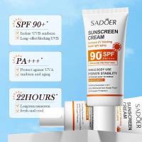 SADOER Protector Solar SPF 90+ PA+++ Blanqueador Resistente al Agua Resistente al Sudor Hidratante de Larga Duración 50 g - details 0