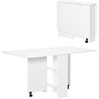 Mesa Plegable de Comedor Mesa de Cocina Plegable con Ruedas Alas Abatibles y Estantes para 4-6 Personas 75x140x74 cm Cemento Gris - details 44