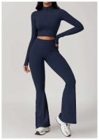 Conjunto de Yoga de Manga Larga Top de Correa Alta y Leggings Deportivos para Mujeres - details 37