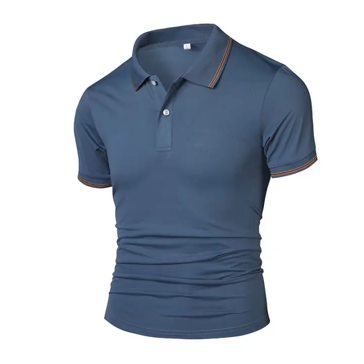 Verano de negocios simple ocio polo transpirable de los hombres de manga corta tops - 1
