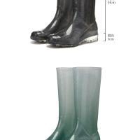Zapatos De Lluvia Moda Gradiente Botas De Lluvia Altas Mujeres Invierno Acolchada Caliente Compras Camping Atrapar El Mar Zapatos De Vadeo Rural - details 7