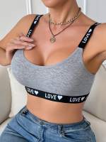 EasyFave Sujetador de punto con forma de corazón y letras para mujer - details 10