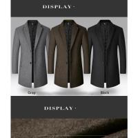 GASL-Gabardina lana larga hombre, abrigo informal negocios, otoño-invierno, sólido, novedad. - details 5