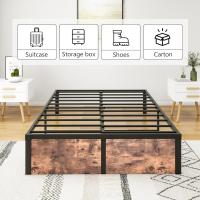 Cama con Plataforma de Metal, Marco de Cama de 140 x 200 cm, Cama de Metal con somier de láminas de Metal, Moderna Cama de Metal para Adultos, niños, Adolescentes, fácil Montaje - details 21